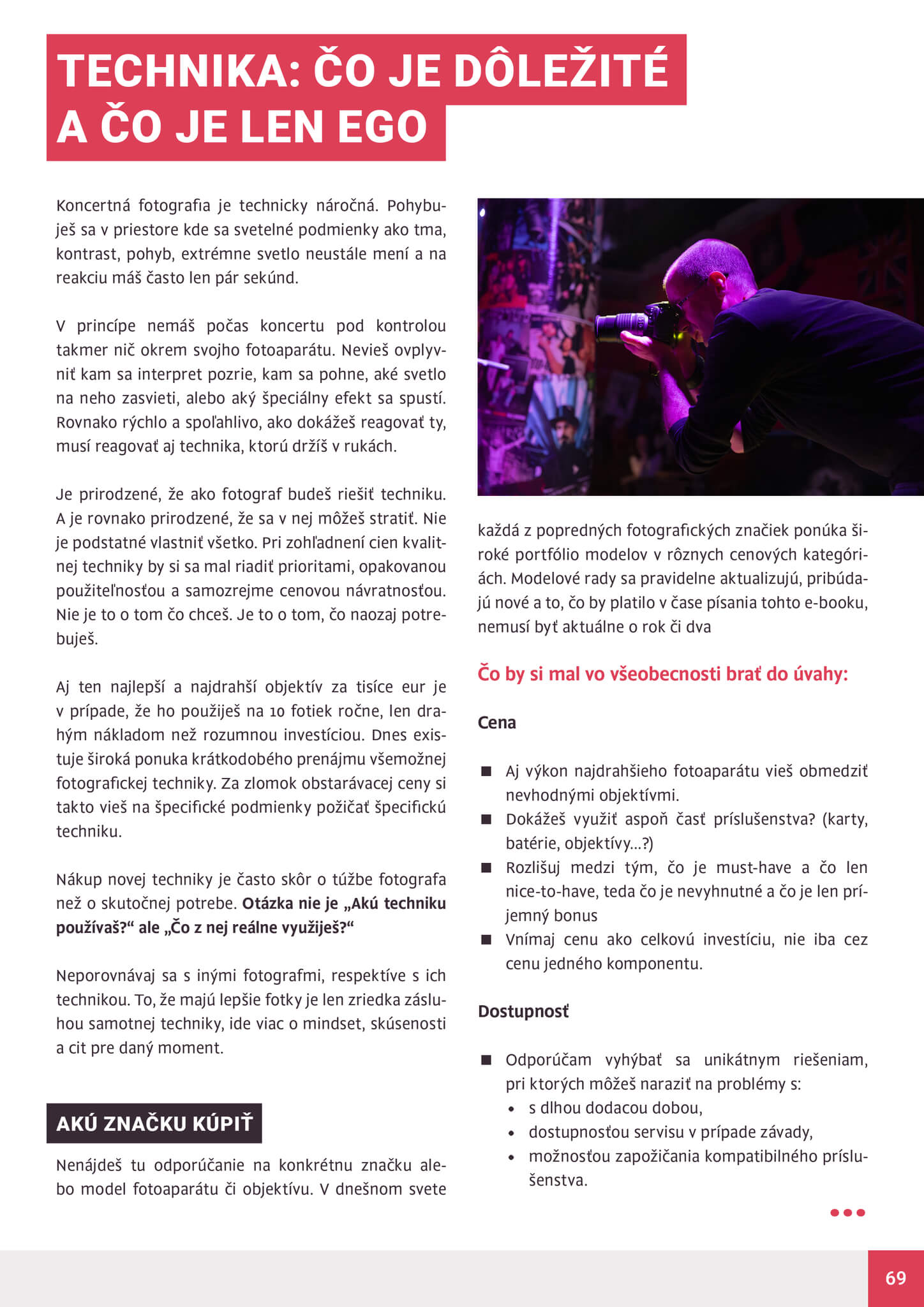 eBook Ako sa fotí zvuk masterclass - koncert a event fotografia - ukážka